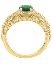 Effy Collection Emerald (1-1/6 ct. t.w.) & Diamond (1/4 ct. t.w.) Ring in 14k Yellow Gold