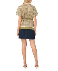 Vince Camuto Women's Flutter-Sleeve Belted Blouse