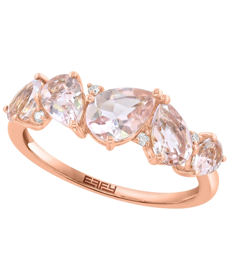 Effy Collection Morganite (1-3/4 ct. t.w.) & Diamond (0.03 ct. t.w.) Ring in 14k Rose Gold