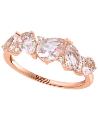 Effy Collection Morganite (1-3/4 ct. t.w.) & Diamond (0.03 ct. t.w.) Ring in 14k Rose Gold