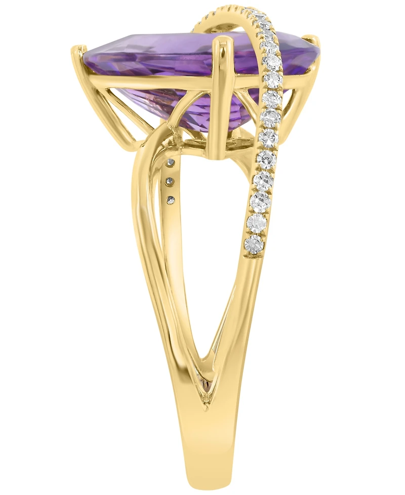 Effy Collection Amethyst (4-7/8 ct. t.w.) & Diamond (1/6 ct. t.w.) Ring in 14k Yellow Gold
