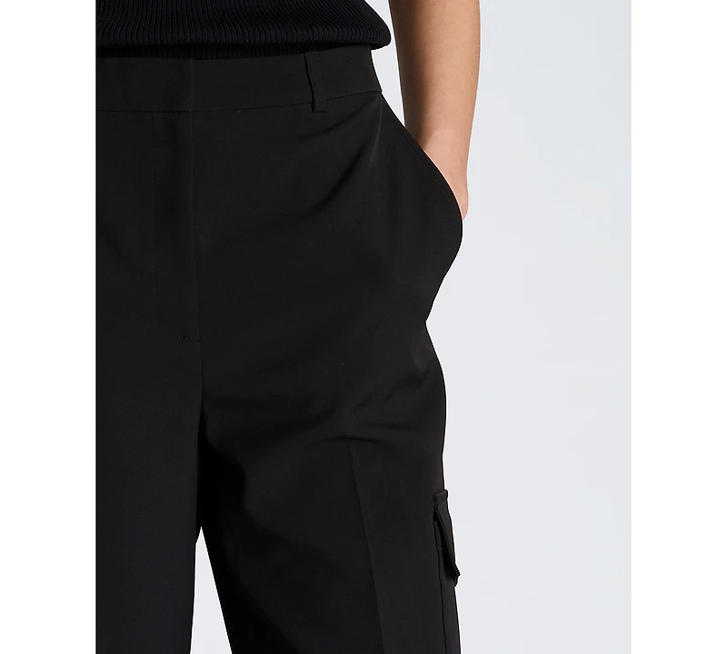 Kenneth Cole Women's High-Rise Wide-Leg Cargo Shorts