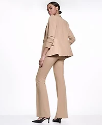 Karl Lagerfeld Paris Womens 3 4 Sleeve Shoulder Padded One Button Blazer Sleeveless Stripe Sweater Mid Rise Flare Pants