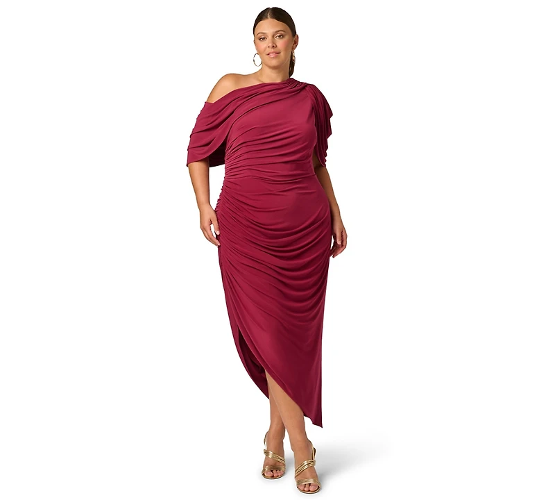 Adrianna Plus One-Shoulder Asymmetrical Dress