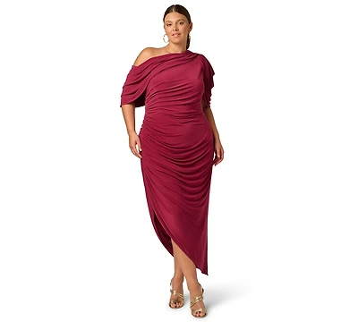 Adrianna Plus One-Shoulder Asymmetrical Dress