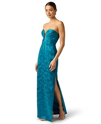 Adrianna Women's Printed Strapless Pleated Dress