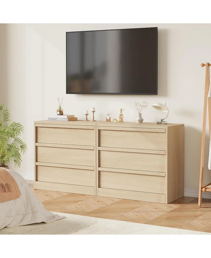 homfan Versatile Modern Dresser - 3 and 4 Drawer Tall Bedside Table Chest for Bedroom, Living Room, Entryway Large Storage, Small