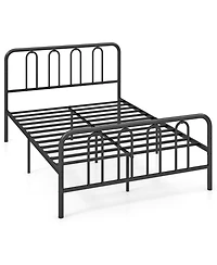 Gymax Stylish Full Size Metal Bed Frame Platform Bed Base With Headboard and Footboard