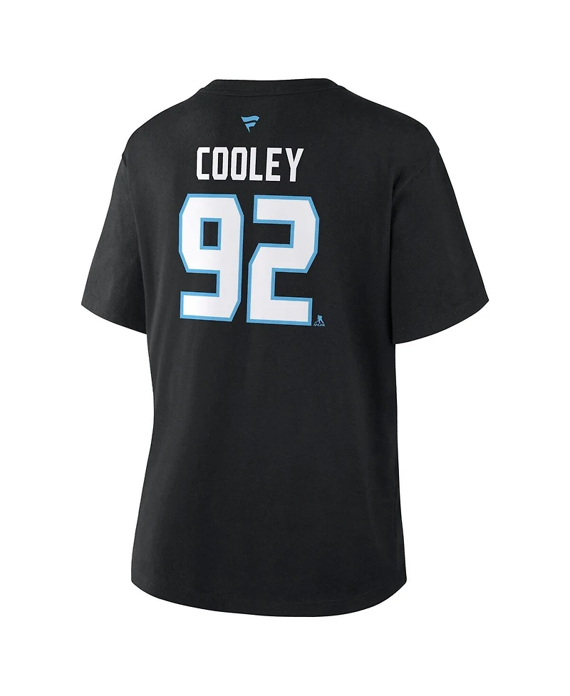 Fanatics Women's Logan Cooley Black Utah Mammoth Authentic Stack Name & Number T-Shirt