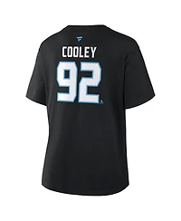 Fanatics Women's Logan Cooley Black Utah Mammoth Authentic Stack Name & Number T-Shirt