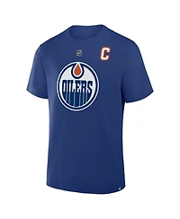 Fanatics Men's Connor McDavid Royal Edmonton Oilers Authentic Stack Name & Number T-Shirt