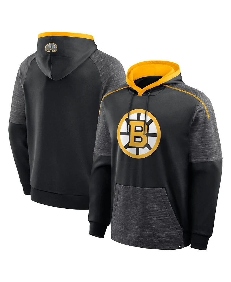 Fanatics Men's Black Boston Bruins Goaltender Defender Pullover Hoodie