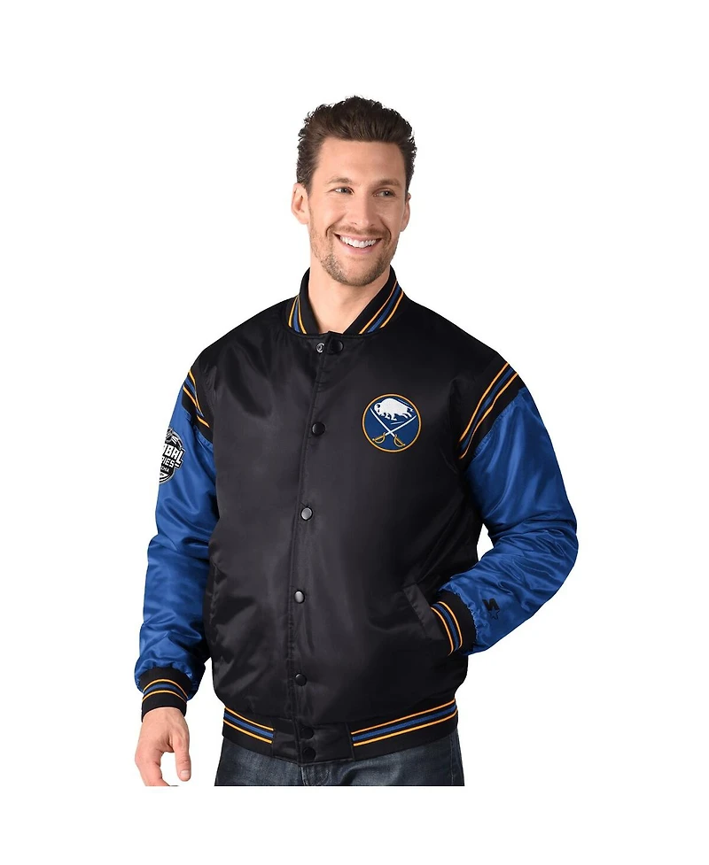 Starter Men's Black Buffalo Sabres 2024 Nhl Global Series Full-Snap Varsity Jacket