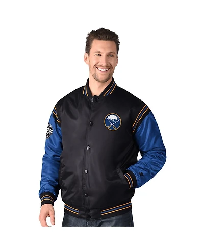 Starter Men's Black Buffalo Sabres 2024 Nhl Global Series Full-Snap Varsity Jacket