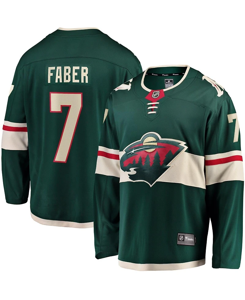 Fanatics Men's Brock Faber Green Minnesota Wild Home Breakaway Player Jersey