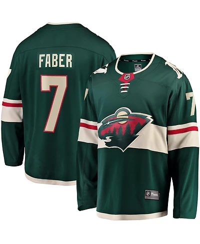 Fanatics Men's Brock Faber Green Minnesota Wild Home Breakaway Player Jersey