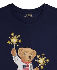Polo Ralph Lauren Girls' 7-16 Bear Short-Sleeve Jersey Dress