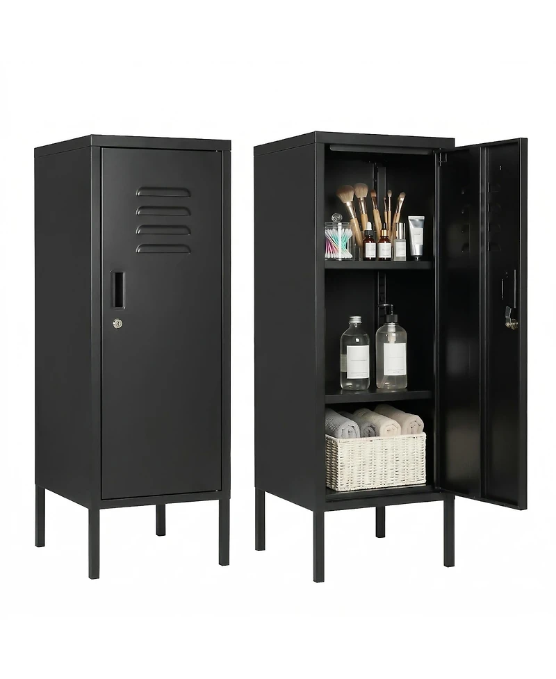 gaomon Lockable Metal Locker Cabinet, Storage Cabinet with Lock, Adjustable Shelf and Ventilation, Steel for Gym, School, Office, Home