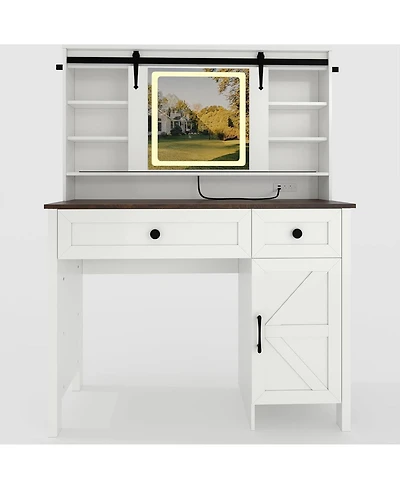 gaomon Mdf Dressing Table with Storage Cabinets and Drawers