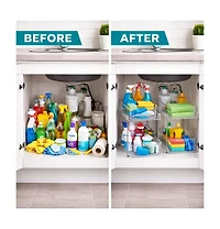 Sorbus 2 Pack 2-Tier Pull-Out Cleaning Organizers for Utility Organization, Household and Cleaning Supplies
