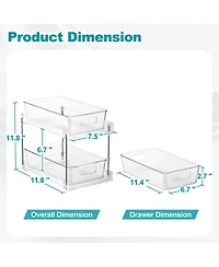 Sorbus 2 Pack 2-Tier Pull-Out Office Storage Organizers for Desk and Office Supply Organization