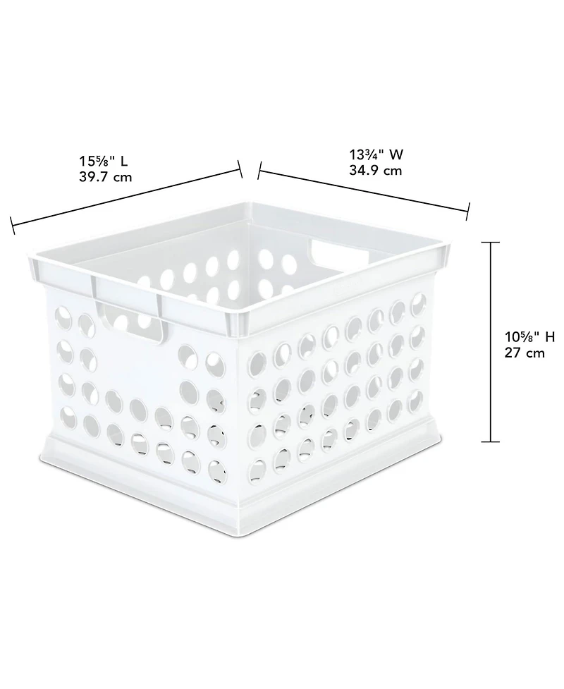 Sterilite Stackable Plastic Storage Open Crate Bin Organizer Box, 6-Pack