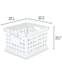 Sterilite Stackable Plastic Storage Open Crate Bin Organizer Box, 6-Pack