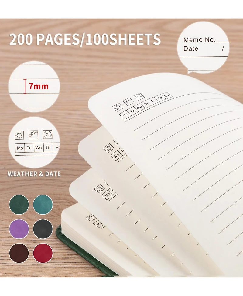 Gnuadz A5 Hardcover Notebook with Leather Lining - 200 Pages of Thick