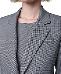 Dkny Petite Houndstooth One-Button Notch Collar Blazer
