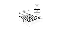 gaomon Size Metal Platform Bed Frame with Headboard and Footboard, Heart Shaped Bed Frame