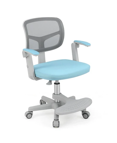 Slickblue Children Desk Chair with Adjustable Height, Armrest and Footrest for Study Room Use