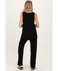 Pinkblush Maternity Black Rib Knit Tank and Pant Set