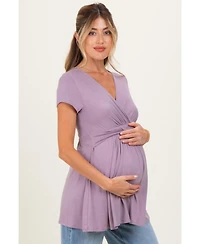Pinkblush Maternity Dusty Plum Draped Front Nursing Top
