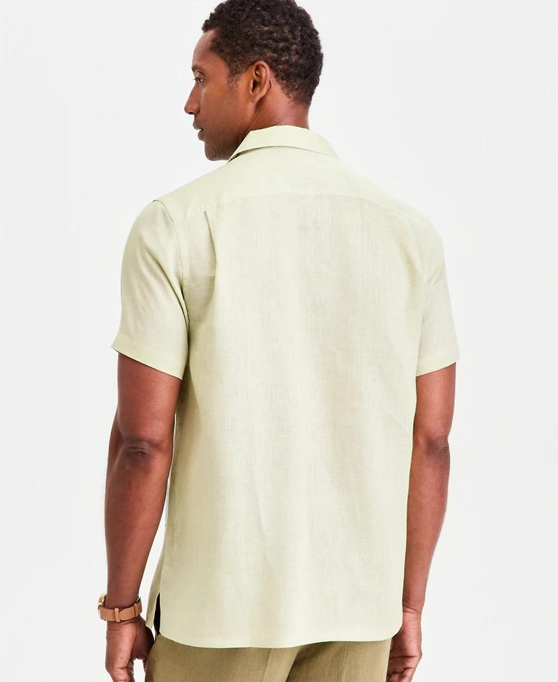 Club Room Men's Short-Sleeve Camp Collar Linen Shirt, Macy's Exclusive
