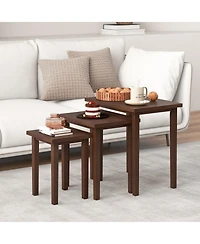 Slickblue Farmhouse Rectangle Side Table Set of 3, Rustic End Tables for Living Room