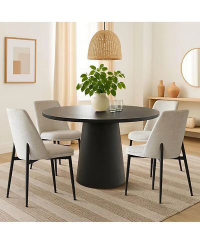 Maison Boucle Chenille Upholstered Dining Chairs Set of 4, Armless Side