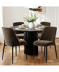 Maison Boucle Chenille Upholstered Dining Chairs Set of 4, Armless Side