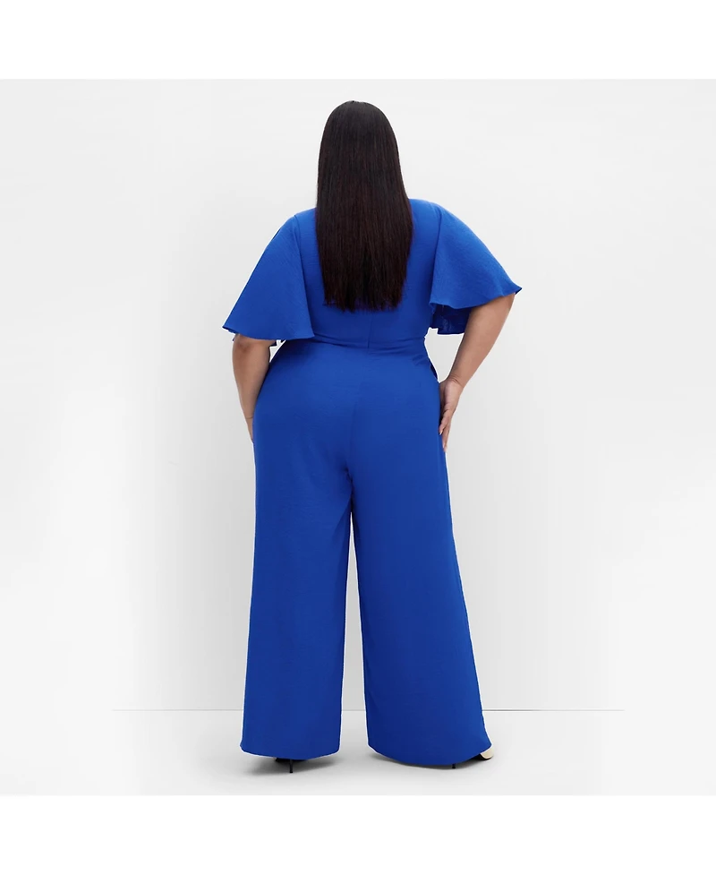 City Chic Women's Braelynn V Neck Jumpsuit