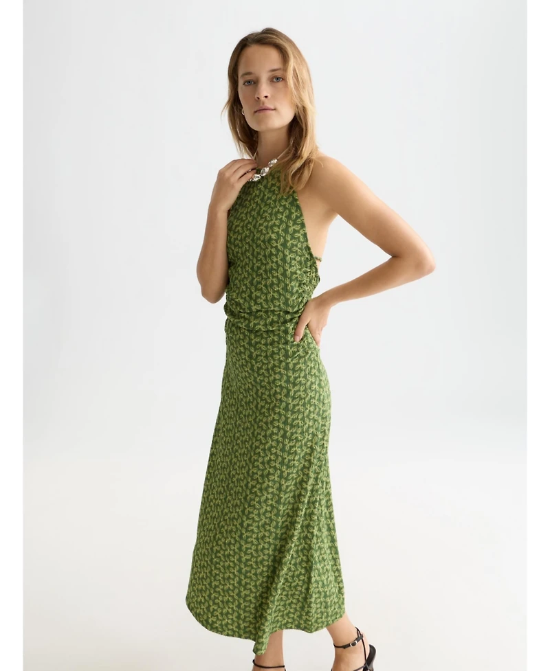 Scotch & Soda Women's Embroidered Long Sleeve Cotton and Linen Shift Dress