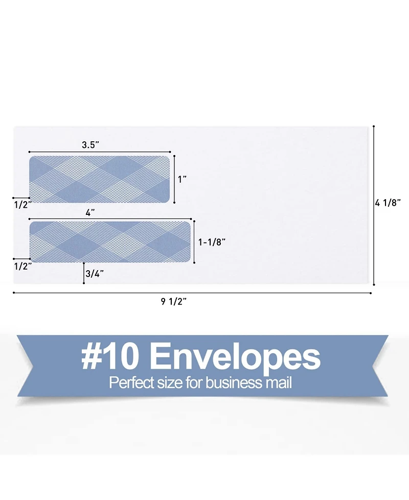 Gnuadz Security Envelopes Self-Seal Double Window