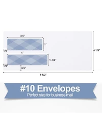 Gnuadz Security Envelopes Self-Seal Double Window