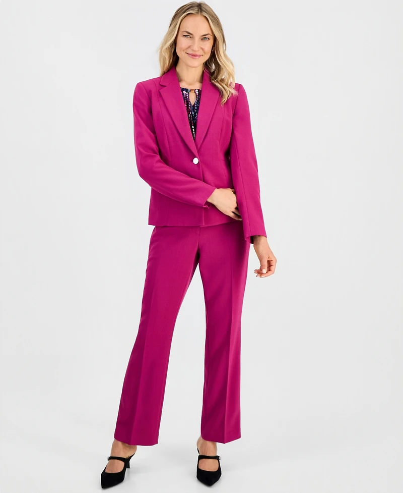 Kasper Petite Notch Collar Padded Blazer
