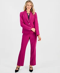 Kasper Petite Notch Collar Padded Blazer