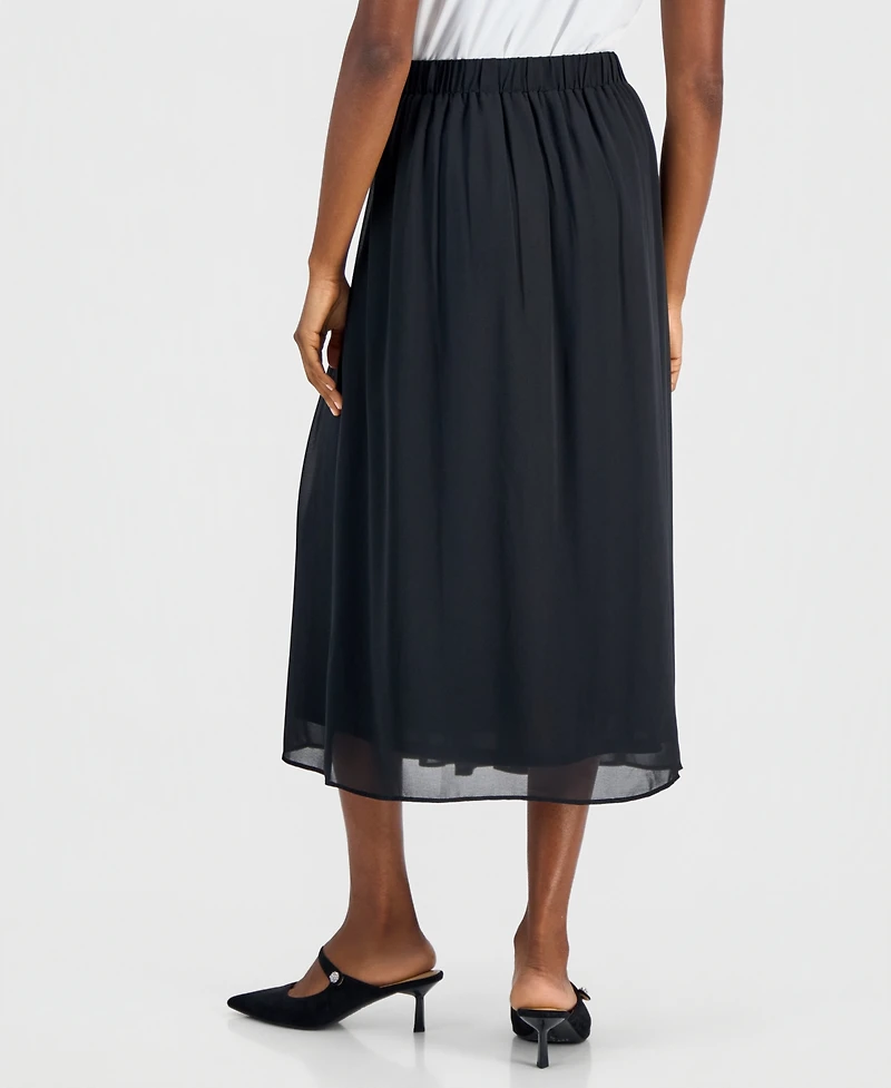 Kasper Women's Pull-On Pleat-Front Midi Skirt