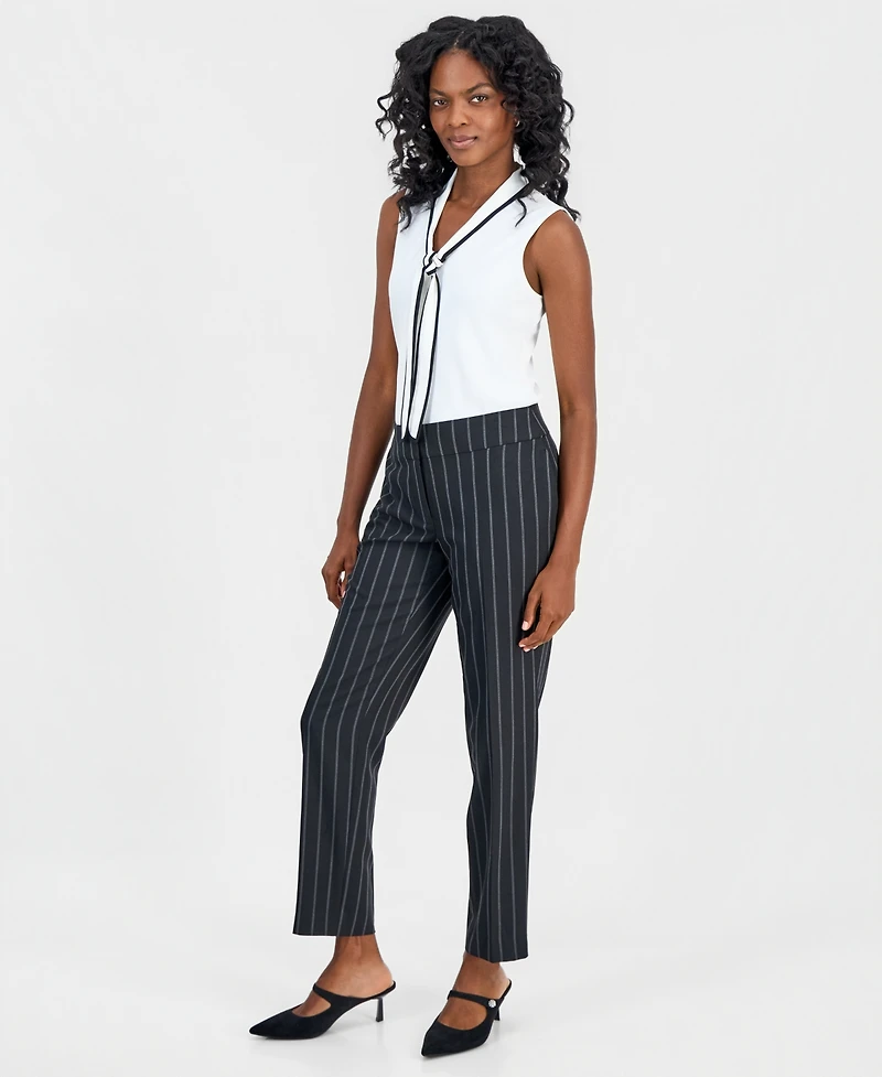 Kasper Women's Ava Straight-Leg Pinstripe Pants