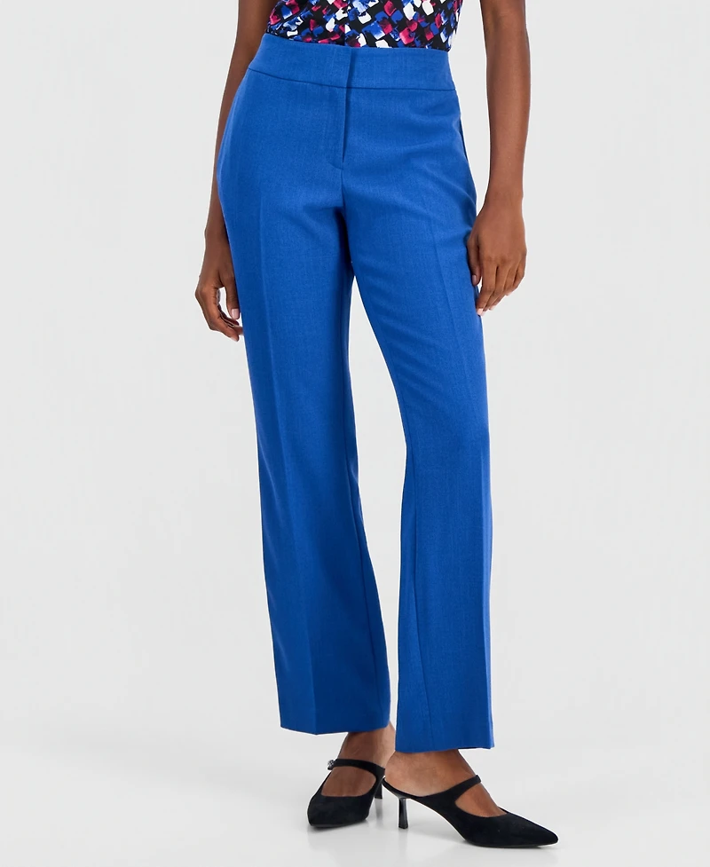Kasper Women's Ava Straight-Leg Press-Pleat Pants, Regular & Petite