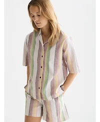 Scotch & Soda Women's Striped Shirt Sleeve Shirt