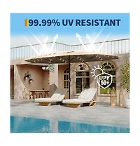 Gaomon Extra Large Double Sided Lighted Patio Umbrella with Weighted Base for Outdoor Entertaining