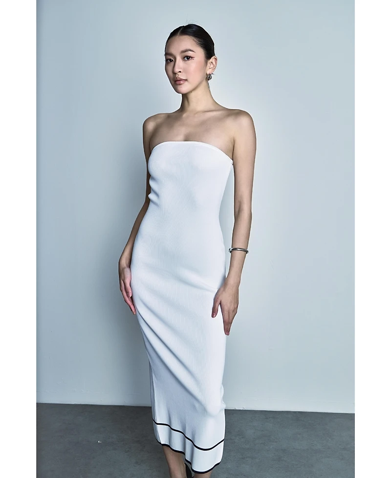 endless rose Women's Strapless Knit Midi Dress