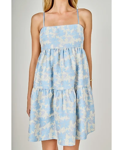endless rose Women's Floral Jacquard Mini Dress